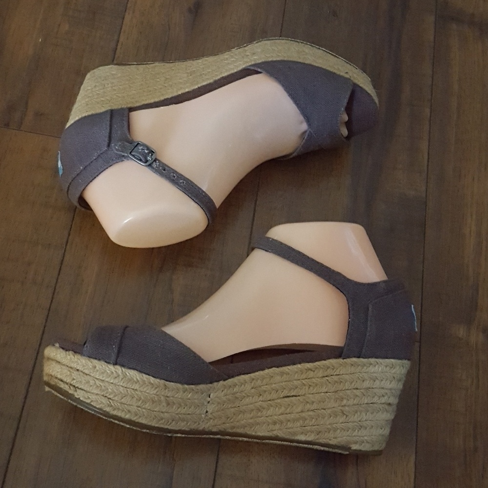 TOMS - Chocolate Brown Platform Espadrilles